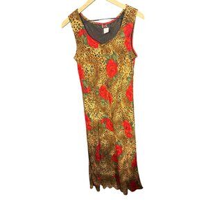 R&K‎ Originals Womens Size 10 Red Rose & Leopard Whimsey Goth